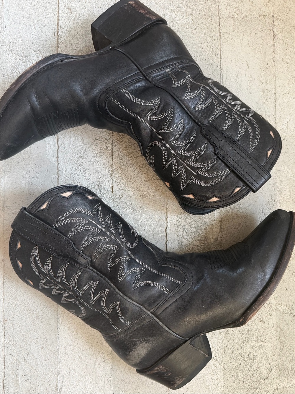 Tecovas Annie Black Leather Cowboy Boots
